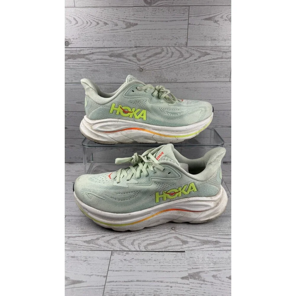 Hoka One One Clifton 10 1162031 Green 8B Women's Cushioning Running Shoes #477
